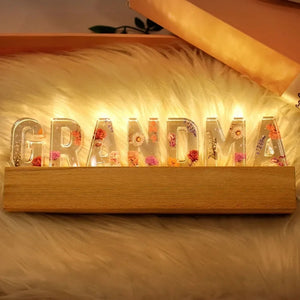 Personalized Flower Printed LED Night Light - Family - For Your Loved One - Glch26001