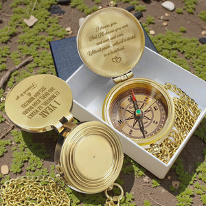 Personalized Engraved Bronze Compass - Handmade 1 year Anniversary Gift for Couples | Custom Name, Date - Gpb26261