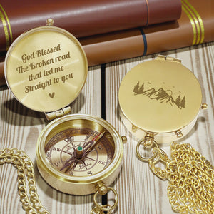 Personalized Engraved Bronze Compass - Handmade 1 year Anniversary Gift for Couples | Custom Name, Date - Gpb26272