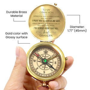 Personalized Compass To Grandson - I'm Always Here For You - Gpb22001