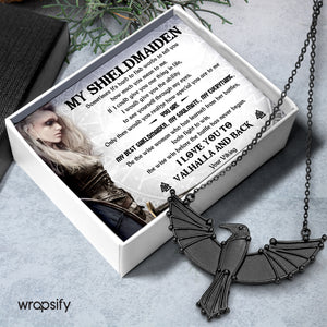 Dark Raven Necklace - Viking - My Shield Maiden - I Love You To Valhalla And Back - Gncm13013