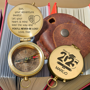 Personalized Engraved Compass - Family - To My Son - From Dad - Let Your Heart & Mind Lead The Way - Gpb16074