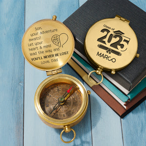 Personalized Engraved Compass - Family - To My Son - From Dad - Let Your Heart & Mind Lead The Way - Gpb16074