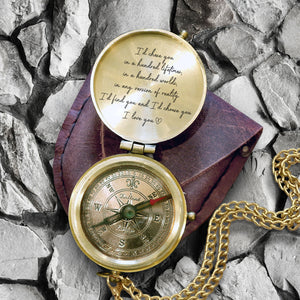 Personalized Engraved Compass - Family - For Couple - I Love You - Gpb26280