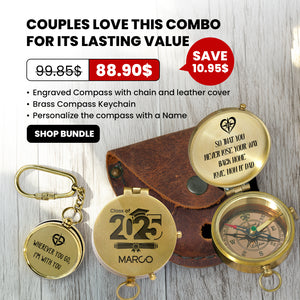 Combo Personalized Engraved Compass and Keychain - To My Children - Gpc16001