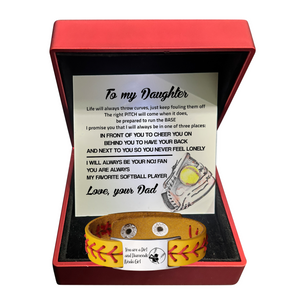 Wrapsify Personalized Softball Bracelet Sporting Goods Athletics - Softball Gift For Daughter From Dad - Gbzk17002