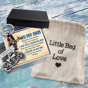 Motorcycle Keychain - Biker - To My Man - I Pray You'll Always Be Safe - Gkx26027