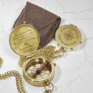 Personalized Engraved Bronze Compass - Handmade 1 year Anniversary Gift for Couples | Custom Name, Date - Gpb26262