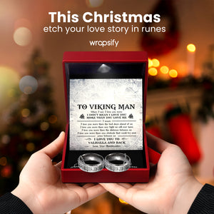 Personalized Couple Rune Ring Necklaces - My Viking Man - I Love You To Valhalla And Back - Gndx26003