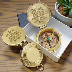 Personalized Engraved Bronze Compass - Handmade 1 year Anniversary Gift for Couples | Custom Name, Date - Gpb26264