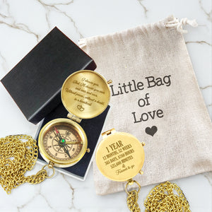 Personalized Engraved Bronze Compass - Handmade 1 year Anniversary Gift for Couples | Custom Name, Date - Gpb26261