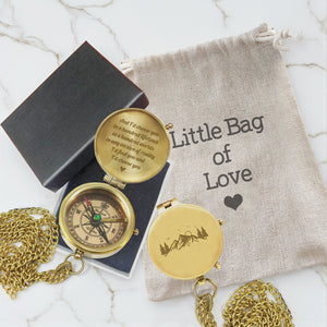 Personalized Engraved Bronze Compass - Handmade 1 year Anniversary Gift for Couples | Custom Name, Date - Gpb26273