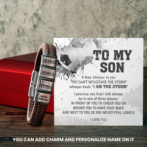 Personalized Leather Bracelet - Soccer - To My Son - You Can't Withstand The Storm - Gbzl16049