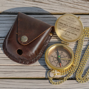 Personalized Engraved Compass - Family - To My Grandson - From Grandma - I Pray You'll Always Be Safe - Gpb22002