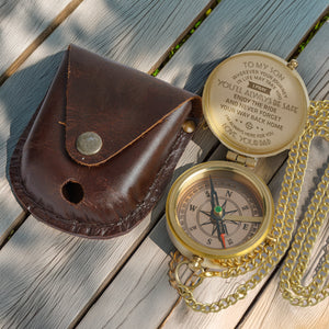 Personalized Engraved Compass - To My Son, I Pray You'll Always Be Safe - Love, Your Dad - Gpb16003