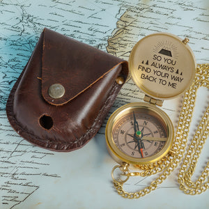 Personalized Compass Gift - Long-distance Keepsake For Him - So Even From Miles Away, Your Love Still Guides Them Home - Gpb26045