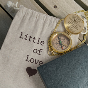 Personalized Engraved Compass - Family - To My Grandson - From Grandma - I Pray You'll Always Be Safe - Gpb22006