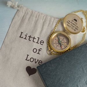Personalized Compass Gift - Long-distance Keepsake For Him - So Even From Miles Away, Your Love Still Guides Them Home - Gpb26045