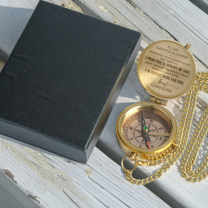 Personalized Engraved Compass - Family - To My Granddaughter - From Grandpa - I Pray You'll Always Be Safe - Gpb23001