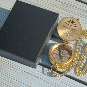 Personalized Engraved Compass - Family - To My Daughter - From Mom - Live The Life You Have Imagined - Gpb17007