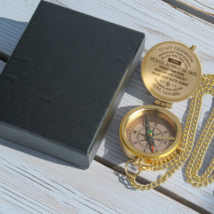 Personalized Engraved Compass - Family - To My Grandson - From Grandpa - I Pray You'll Always Be Safe - Gpb22004