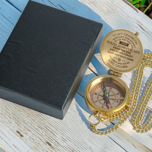 Personalized Engraved Compass - Family - To My Grandson - From Grandpa - I Hope You Will Always Be Safe - Gpb22008