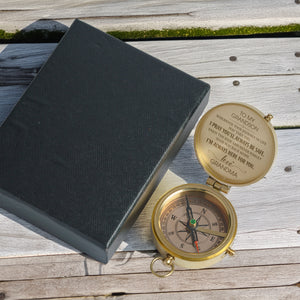 Personalized Engraved Compass - Family - To My Grandson - From Grandma - I Pray You'll Always Be Safe - Gpb22002