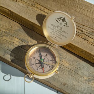 Personalized Engraved Compass - Family - To My Granddaughter - From Granddad - Live The Life You Have Imagined - Gpb23008