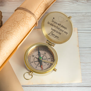 Personalized Compass Gift Anniversary Gift For Outdoorsy Man - You're Never Alone - Gpb14027