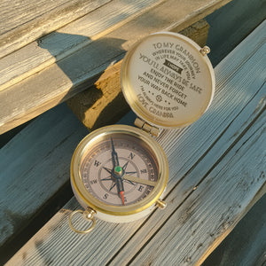 Personalized Engraved Compass - Family - To My Grandson - From Grandpa - I Hope You Will Always Be Safe - Gpb22008