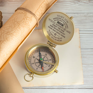 Personalized Engraved Compass - To My Son, I Pray You'll Always Be Safe - Love, Your Mom - Gpb16002