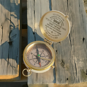 Personalized Engraved Compass - Family - To Our Son - We Pray You'll Always Be Safe - Gpb16010
