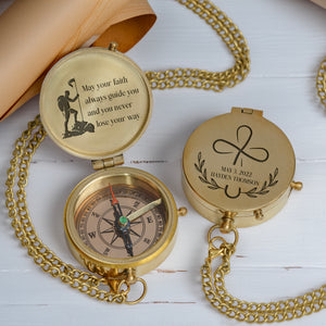 One Step with Faith, Forever Guided - May Your Faith Always Guide You - Baptism & Communion Compass - Gpb16084