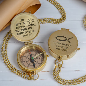 One Step with Faith, Forever Guided - I Am With You - Baptism & Communion Compass - Gpb16095