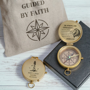 One Step with Faith, Forever Guided - Be Strong And Courageous - Confirmation Compass - Gpb16080