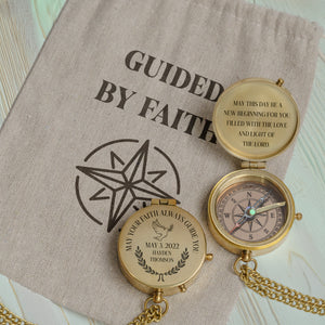 One Step with Faith, Forever Guided - May This Day Be A New Beginning For You - Communion & Confirmation Compass - Gpb16086