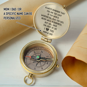 Personalized Engraved Compass - Family - To My Son - You Are The Light Of The World - Gpb16092