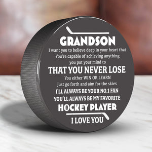 Hockey Puck - Hockey - To My Grandson - You Never Loose - Gai22007