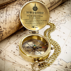Personalized Engraved Compass - Family - To My Daughter - Go Confidently In The Direction Of Your Dreams - Gpb17018