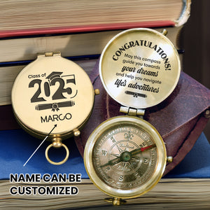 Personalized Engraved Compass - Family - To My Son Daughter Grandson Granddaughter - May This Compass Guide You Towards Your Dreams - Gpb16079