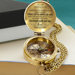Personalized Compass To Grandson - I'm Always Here For You - Gpb22001
