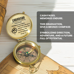 Personalized Engraved Compass - Family - To My Grandson - I Will Always Behind You To Have Your Back - Gpb22018