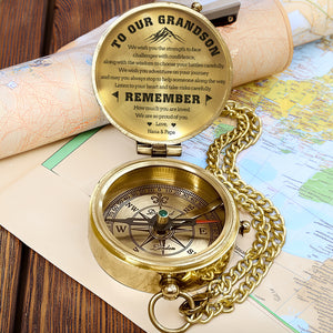 Personalized Engraved Compass - Family - To Our Grandson - We Are So Proud Of You - Gpb22020