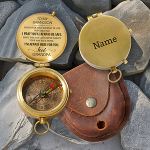 Personalized Compass To Grandson - I'm Always Here For You - Gpb22001