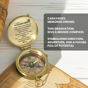 Personalized Engraved Compass - Family - To My Granddaughter - You Get Back Up & Straighten That Crown - Gpb23015