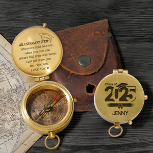 Personalized Engraved Compass - Family - To My Granddaughter - God Will Show You The Right Way - Gpb23012