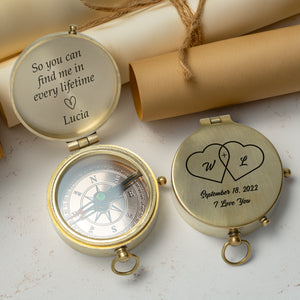 Personalized Engraved Compass - Family - For Couple - So You Can Find Me In Every Lifetime - Gpb26237