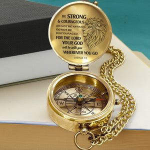 Personalized Engraved Compass - Family - To My Son Daughter Grandson Granddaughter - Your God Will Be With You - Gpb16076