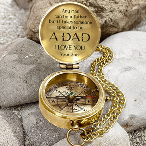 Personalized Engraved Compass - Family - To My Dad - From Son - Any Man Can Be A Father - Gpb18056
