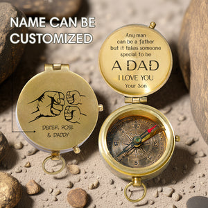 Personalized Engraved Compass - Family - To My Dad - From Son - Any Man Can Be A Father - Gpb18056